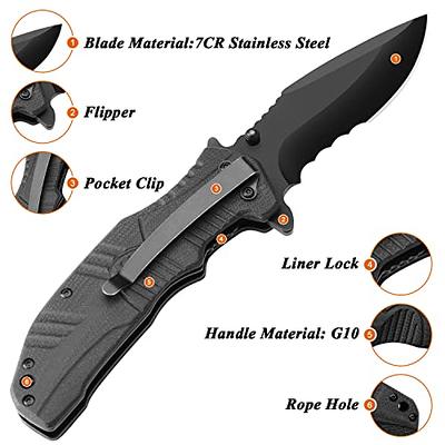 TACTIMAN Pocket Folding Knife Survival Gear Tactical Knife with
