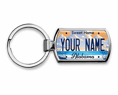 Personalized Alabama License Plate Faux Leather Key Ring - Any Name Made To  Order Free Shipping - Yahoo Shopping