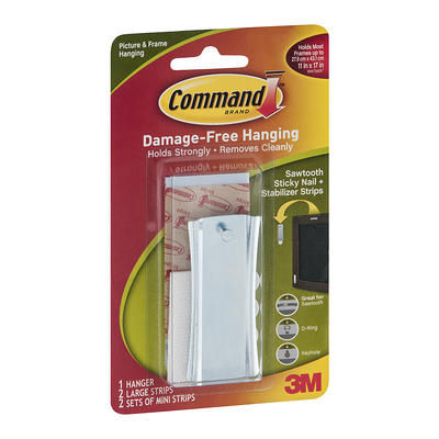 Command Sticky Nail Sawtooth Hanger 1 Command Hook 2 Large Command