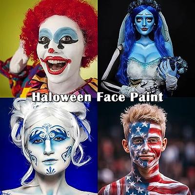 Go Ho Black and White Face Body Paint(4 oz) for Halloween Makeup,Cream  Water Based White Black Vampire Skeleton Clown Joker Face Painting for  Adults