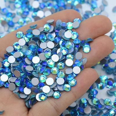 Clear AB Blue Shine hot fix flat back rhinestones crystal strass