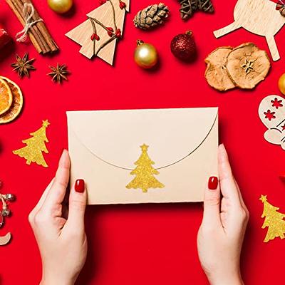 Christmas Envelope Seal Stickers Golden Christmas Tree - Temu Germany