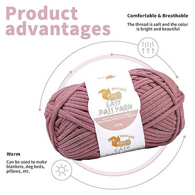200g Beginners Easy Yarn for Crocheting, 273 Yards Grass Green Crochet Yarn  with Easy-to-See Stitches, Chunky Thick Cotton-Nylon Blend, Pefect for