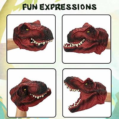 COGO MAN Dinosaur Toys Dinosaur Figure, Rubber Dinosaur Finger Puppets Set  with Heads, Paws, and Feet, Bath Toys for Kids, Finger Puppets 20pcs