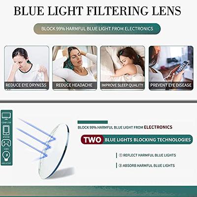 Blue Light Blocking Glasses Women/Men,Retro Round Anti Eyestrain Computer  Gaming Glasses(2Pack)