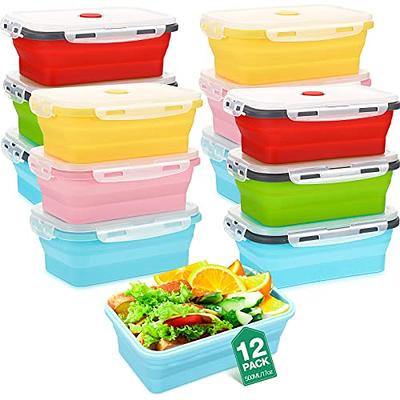 Silicone Food Storage Containers with Lids -13.5 Oz Meal Prep Container for  Kitchen Lunch Box - Microwave and Freezer Safe 