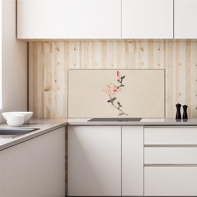 Watercolor Flower Glass Backsplash, Pink Kitchen Wall Protector, Gray Art  Design, Plant Easy To Clean Surface - Yahoo Shopping