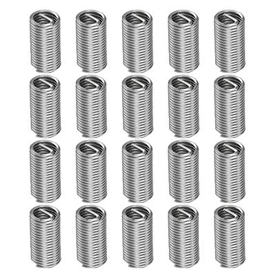 50pcs M6 x 1.0 x 3D Length Threaded Inserts Wire Thread Inserts Steel  Sheath Helicoil Type Screw Repair Sleeve Assortment Set