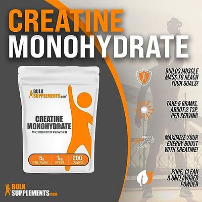 Micronized Creatine Monohydrate Powder - 100% Pure Unflavored Creatine Powder 5000mg per Serv (5G) Amino Acid Supplement Supports Muscle Building 