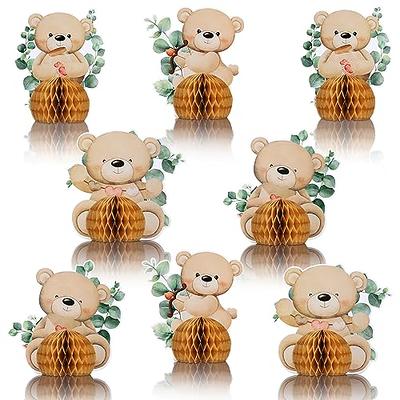 20 Pcs Bee Cake Toppers Glitter Honeycomb Bee Cupcake Toppers Circus Animal Cake Picks Dessert Decorative Toppers, Size: 20pcs