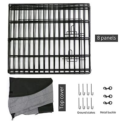 PUKAMI Dog Fence for The Yard, 8 Panels 24”Height x32” Width,Puppy Playpen  for Small Medium Dog Portable Dog Playpen Exercise Pen for Indoor