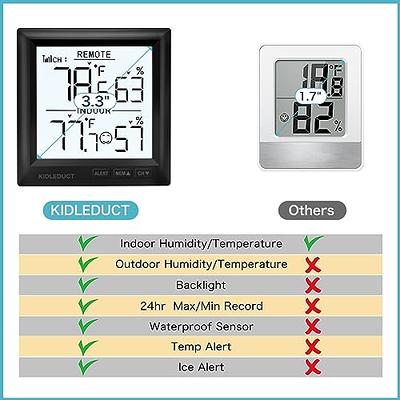 Indoor Outdoor Thermometer Hygrometer Wireless Weather Stations,  Temperature Humidity Monitor Battery Powered Inside Outside Thermometer  with 330ft