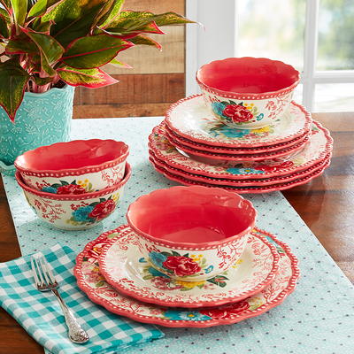 The Pioneer Woman Classic Ceramic Breezy Blossom Cookware Set, 12 Piece Set