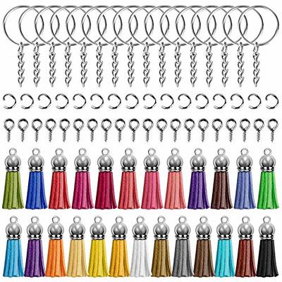 Keychain Rings with Chain, 50PCS Key Chain Kit Include Split Key Ring with  Chain,Open Jump Rings,Lobster Clasp,Keychain Ring for Crafts,Resin and