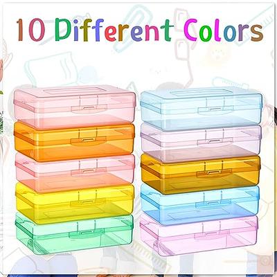 Mr. Pen- Pencil, Crayon Box, Assorted Color, 2 Pack for Kids, Clear Plastic  Hard Pencil Case, School Supply Box