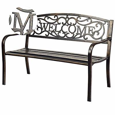 Dkelincs Outdoor Benches Clearance Garden Benches Metal Park Bench for  Outside 480bls Bearing Capacity Cast Iron Patio Furniture for Porch Yard  Deck