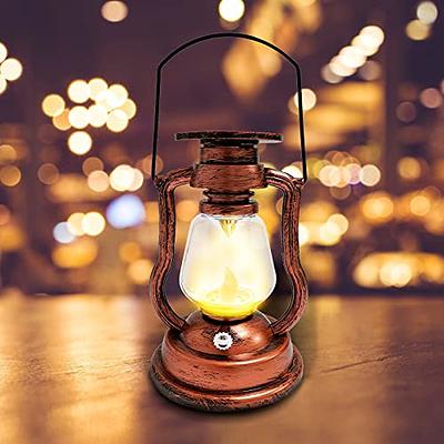 Battery LED Flickering Flame Lanterns Retro Outdoor Garden Hanging Night  Lights