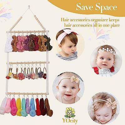 Baby Hair Clips Organizer, Hanging Baby Girls Hair Bows Organizer Storage,  Hair Barrettes Accessory Display Holder for Babies Infant Toddlers