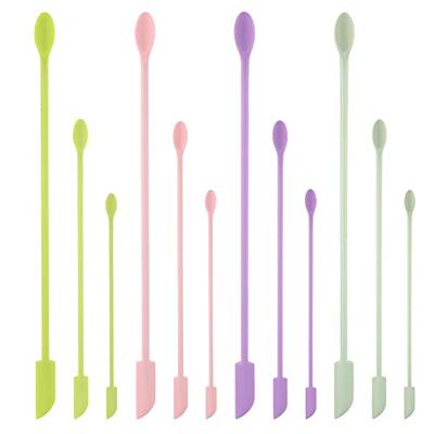 Mini Silicone Spatula 4 Pack Small Spatula for Makeup Thin Silicone Spatulas  Kitchen Tiny Scrapers 3 Size - Green Spatulas Set 