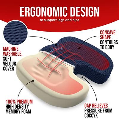 Seat Cushion,Office Chair Cushion,Car Seat Cushion,Lumbar Support Pillow  For Office Chair,Back Support Memory Foam Pillow Coccyx Cushion For Tailbone