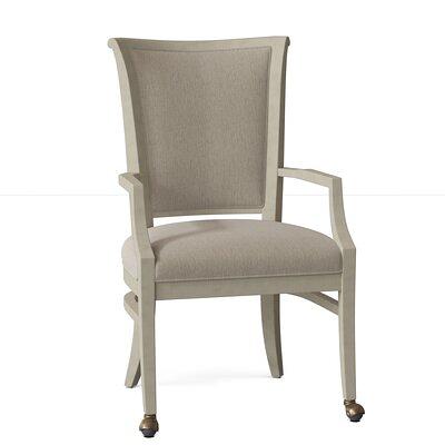 Upholstered King Louis Back Arm Chair Fairfield Chair Leg Color: Montego Bay, Upholstery Color: 3156 Linen