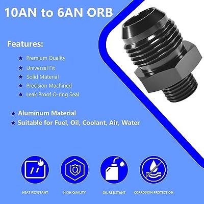 STPCTOU 10AN Male Flare to 6AN ORB O-ring Boss Fuel Pump Rail Fitting  Adapter Aluminum Alloy Connector Black Anodized - Yahoo Shopping