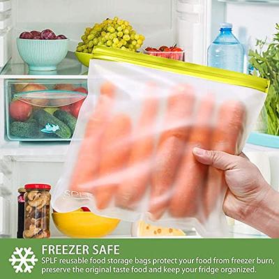 SPLF 6 Pack Reusable Gallon Freezer Bags, BPA Free 1 gallon