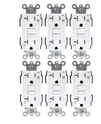 Eaton 20-Amp 125-volt Tamper Resistant Weather Resistant Commercial Duplex  Outlet, White in the Electrical Outlets department at