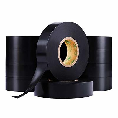 Lichamp 10-Pack Black Electrical Tape Waterproof, 3/4 in x 66ft, Industrial  Grade UL/CSA Listed High Temp Electrical Tape Electric Super Vinyl