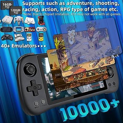  Miyoo Mini Handheld Game Console Portable Retro Games Consoles  Rechargeable Battery Hand Held Classic System Black Transparent with Case :  Toys & Games