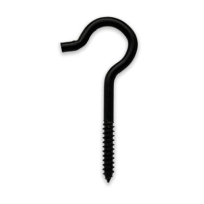DuraSteel Screw Hook, 1/4 x 4.25, Black, Steel, Outdoor Screw