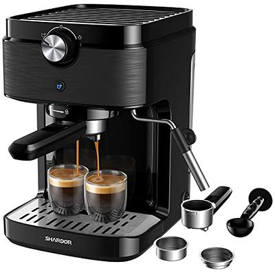 2- Cup Silver 20 Bar Espresso Machine with Milk Frother, 1.8L