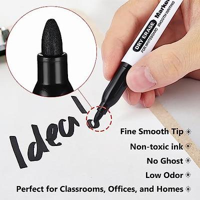 Shuttle Art Dry Erase Markers, 120 Pack Black Whiteboard Markers