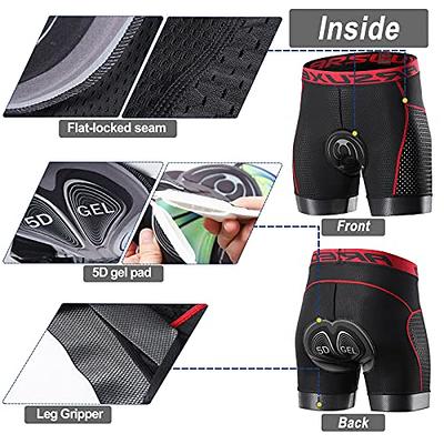 5D Gel Padded Cycling Sponge Pants Compression Shorts Men For