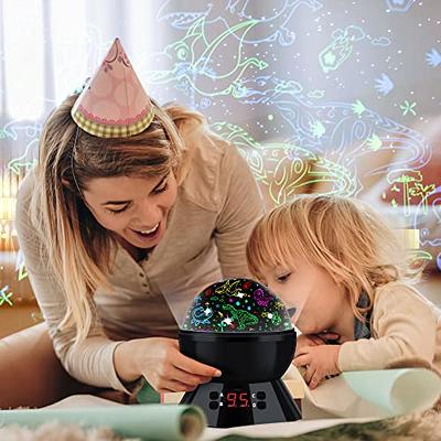 Night Light Projector,Night Light for Kids Room with Remote and Timer,360°  Rotation,3 Projection Films,17 Light Modes,9 Lullaby Songs,Kids Night Light,Birthday  Christmas Gifts for Boys Girls 