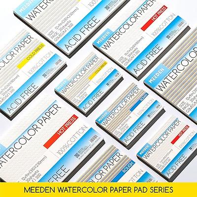 Watercolor Pad, 100% Cotton 20 Sheets, 140lb/300gsm, Glue Bound