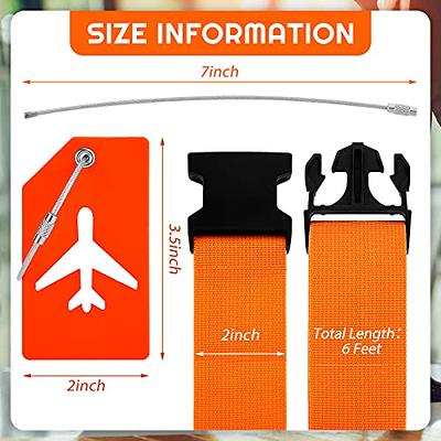 8 Pack Luggage Straps Suitcase Tags Set, Travel Adjustable Suitcase Belt  Silicone Luggage Tags with Name ID Card Man Women Travel Accessories  (Orange) - Yahoo Shopping