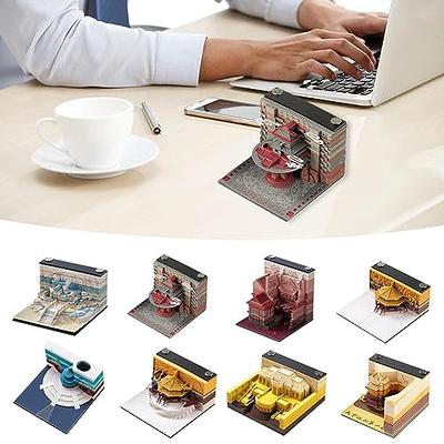 3D Memo Pads,Non-Sticky Notes,DIY 3D Funny Creative Memo Pad,Desk Art Paper  Card Craft Notepad,Memo Pad Paper Model Carving Art Gift for Home Office