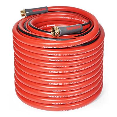 YAMATIC Garden Hose 100 ft,Ultra Durable Water Hose, 5/8 inch Premium Hose  with Solid Brass Connector for All-Weather Outdoor, Car wash, Lawn, Red -  Yahoo Shopping