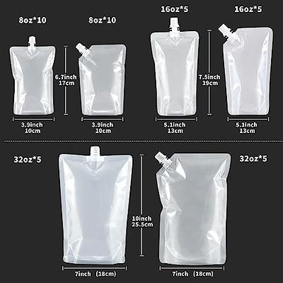 24 Pcs Plastic Flasks, 8 Oz Concealable and Reusable Drink Pouches,  Leak-Proof Food Grade Plastic for Travel