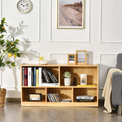 Gymax 35.5 in. H 9-Cube Bookcase Cabinet Wood Bookcase Storage