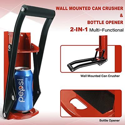 Electric Wall Mounted Can Crusher with Bottle Opener, Aluminum