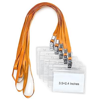 50 Pack ID Badge Holder Lanyards with Waterproof ID Card Holder Bulk Lanyard Name Badge Holder ID Lanyard Name Tag Holder, Size: 2 x 3