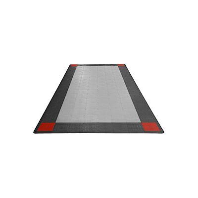 Swisstrax Ribtrax Pro One Car Garage Floor Tile Mat (Jet Black / Racing Red / Pearl Grey)