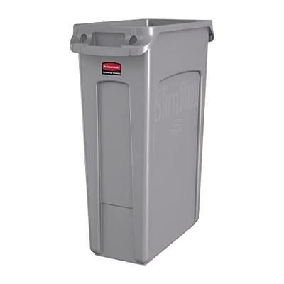 Lavex Pro 23 Gallon Black Slim Rectangular Trash Can with Black Drop Shot  Lid - Yahoo Shopping