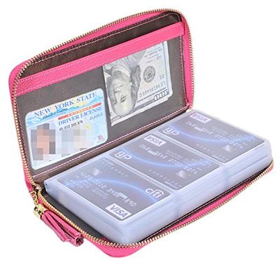 Buy Easyoulife Womens Credit Card Holder Wallet Zip Leather Card Case RFID  Blocking (Black) at .in