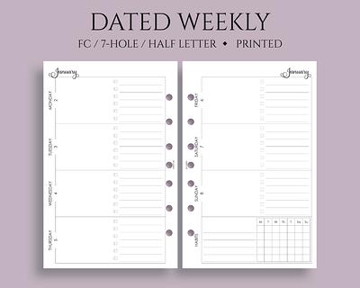 PRINTED WO2P Vertical Edition Pocket Weekly Planner Inserts 