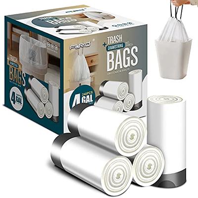 Small 4 Gallon Trash Bags, 100 Count, White, For Office Bedroom