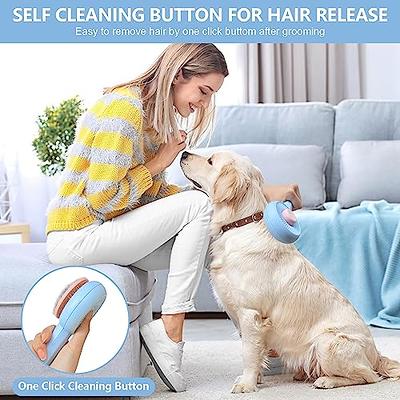 Magic Pet Comb, Pet Hair Cleaner Brush, Cat Grooming Brush with Release  Button, Cat Brush for Shedding Long or Short Hair Cats Dogs Pet Massage  Brushes, Self Cleaning Slicker Comb (Green) 