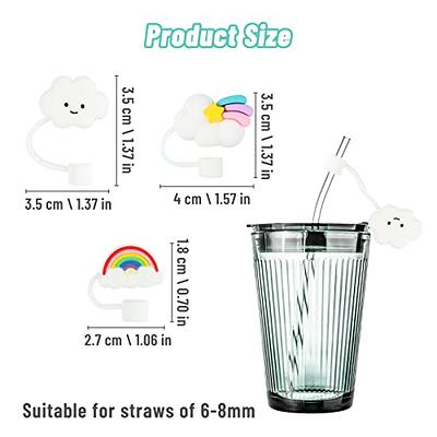6,12Pcs Straw Cover Cap for Cup, Silicone Straw Covers Cap for Cup Straw Accessories, Straw Protectors Tips Cover for Reusable Drinking Straws (12)